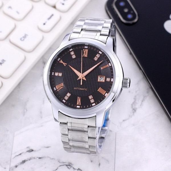 2022 luxury mens watches three stitches roman numerals dial automatic mechanical watch designer watches longin brand stainless steel strap, Slivery;brown
2022 luxury mens watches three stitches roman numerals dial automatic mechanical watch designer watches longin brand stainless steel strap, Slivery;brown