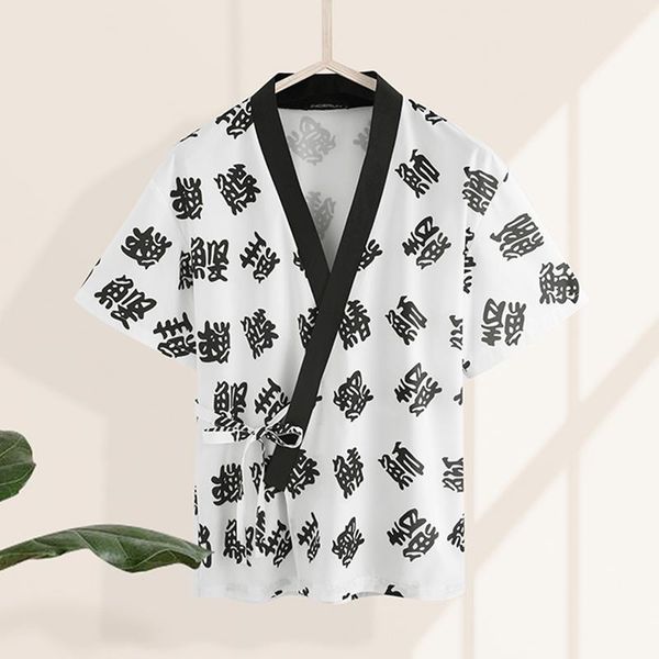 men's casual shirts men shirt printed lace up short sleeve 2021 japanese streetwear mens kimono v neck vintage harajuku incerun, White;black
men's casual shirts men shirt printed lace up short sleeve 2021 japanese streetwear mens kimono v neck vintage harajuku incerun, White;black