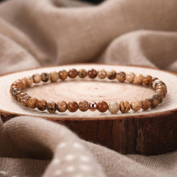 beaded, strands minimalist antique natural stone bracelet 4 mm small beads elastic braclet for men hand jewelry accessories erkek bileklik, Black