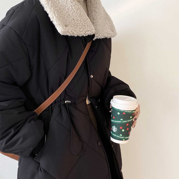 fur collar long straight winter jackets thick down cotton coat women's sleeve buttons pockets female warm 210607, Black
fur collar long straight winter jackets thick down cotton coat women's sleeve buttons pockets female warm 210607, Black