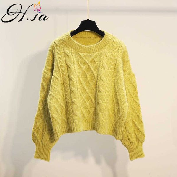 h.sa korean fashion fall knit pullovers for women oneck short style twisted knitwear purple sweater and jumpers vintage sweater 210716, White;black
h.sa korean fashion fall knit pullovers for women oneck short style twisted knitwear purple sweater and jumpers vintage sweater 210716, White;black