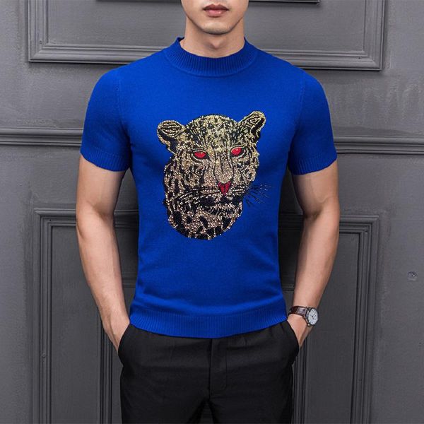 men's sweaters leopard head male short sleeve rhinestone pullover sports jogging diamond knitting base shirt sweater, White;black
men's sweaters leopard head male short sleeve rhinestone pullover sports jogging diamond knitting base shirt sweater, White;black