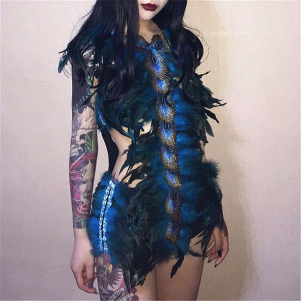 women's jumpsuits & rompers fashion 100% real peacock feather shiny sequins embroidery hollow out playsuits bandage bodysuits dance cos, Black;white
women's jumpsuits & rompers fashion 100% real peacock feather shiny sequins embroidery hollow out playsuits bandage bodysuits dance cos, Black;white
