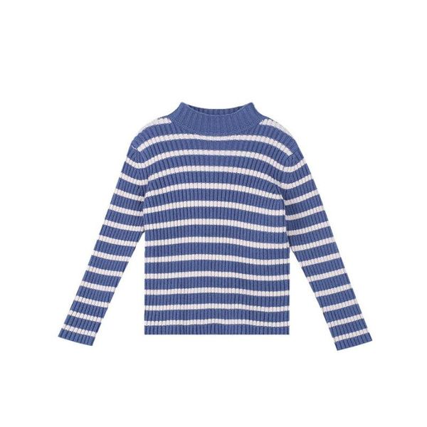 pullover all-match temperament kids knitted sweater autumn winter solid striped boys girls inside children's clothing 1-7y, Blue
pullover all-match temperament kids knitted sweater autumn winter solid striped boys girls inside children's clothing 1-7y, Blue