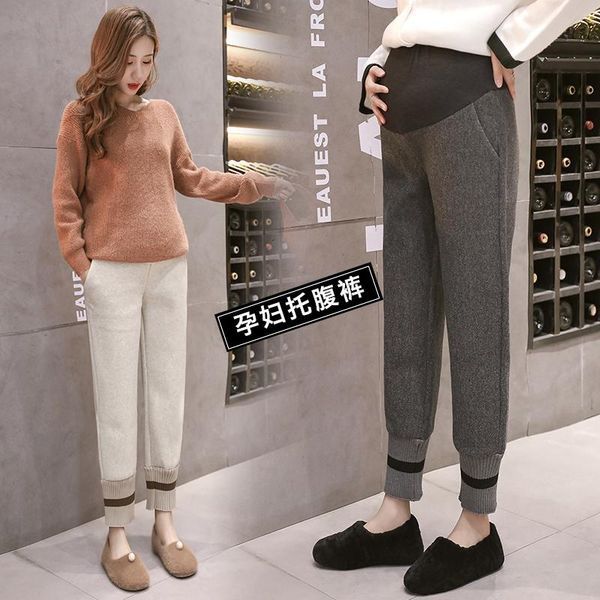 maternity bottoms 612# autumn winter thicken warm pants woolen with velvet belly clothes for pregnant women pregnancy trousers, White
maternity bottoms 612# autumn winter thicken warm pants woolen with velvet belly clothes for pregnant women pregnancy trousers, White