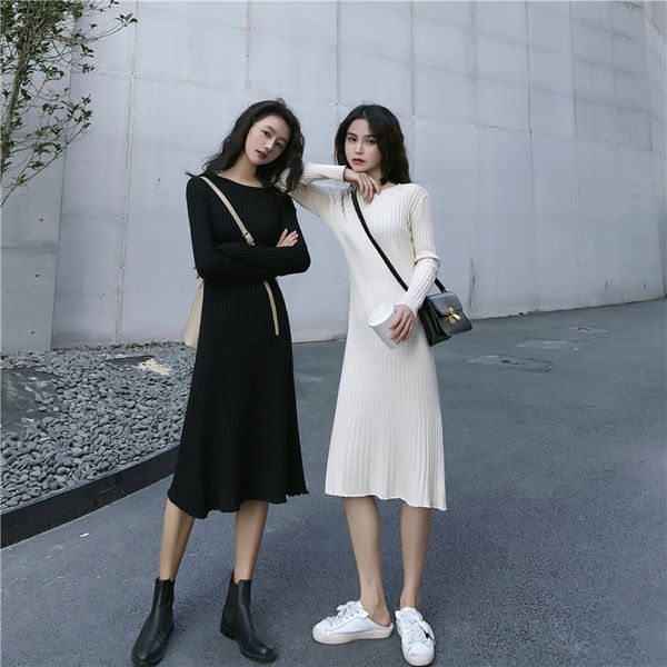 luxury casual drs2021 spring korean slim waist mid length long sleeve bottom skirt women's autumn lining knitted drs, Black;gray
luxury casual drs2021 spring korean slim waist mid length long sleeve bottom skirt women's autumn lining knitted drs, Black;gray
