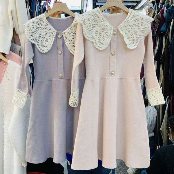 2021 spring sweet autumn crochet knitted-out party dress korean girl elegant button long sleeve tightly knit sweater robe, Black;gray
2021 spring sweet autumn crochet knitted-out party dress korean girl elegant button long sleeve tightly knit sweater robe, Black;gray