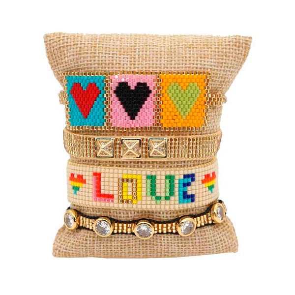 go2boho 2021 summer miyuki bracelets set boho heart pulsera love letter jewelry handmade loom jewellery rhinestone bracelet, Golden;silver
go2boho 2021 summer miyuki bracelets set boho heart pulsera love letter jewelry handmade loom jewellery rhinestone bracelet, Golden;silver