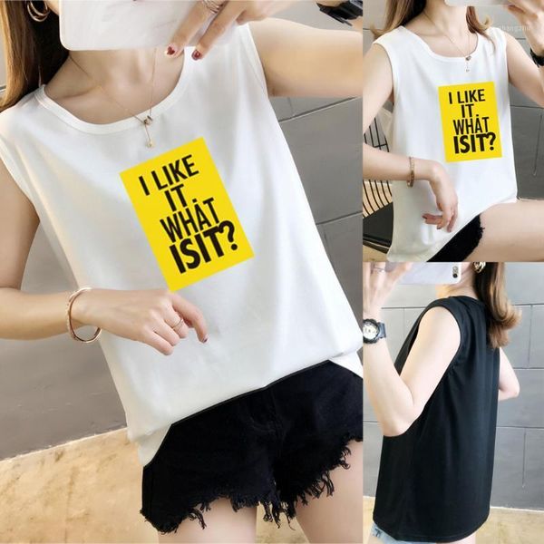 women's t-shirt fashion summer sleeveless women loose printed letters casual plus size ladies clothes bottoming vest backless, White
women's t-shirt fashion summer sleeveless women loose printed letters casual plus size ladies clothes bottoming vest backless, White