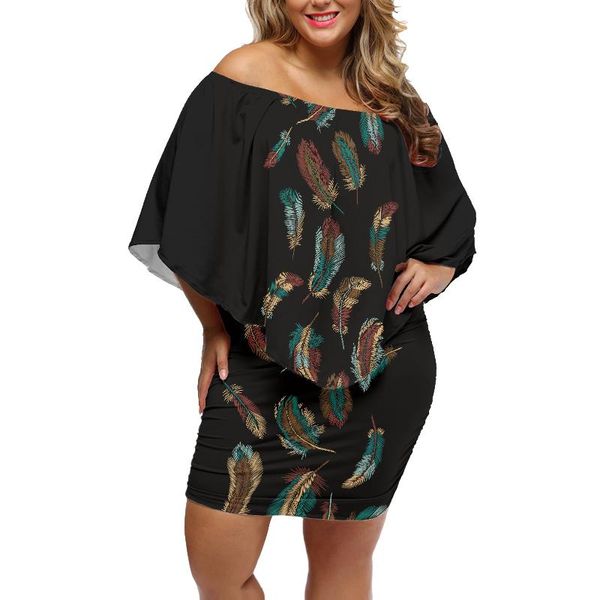 casual dresses women off shoulder arrival colorful feather printing skirt elegant bodycon summer dres, Black;gray
casual dresses women off shoulder arrival colorful feather printing skirt elegant bodycon summer dres, Black;gray