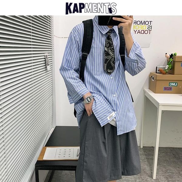 men korean fashions striped shirts 2021 harajuku mens japanese streetwear shirt male hip hop casual long sleeve clothes men's, White;black
men korean fashions striped shirts 2021 harajuku mens japanese streetwear shirt male hip hop casual long sleeve clothes men's, White;black