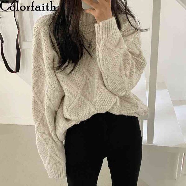 colorfaith new women's autumn winter knitwear warm pullover korean solid oversize minimalist vintage elegant jumper sw16236 210413, White;black
colorfaith new women's autumn winter knitwear warm pullover korean solid oversize minimalist vintage elegant jumper sw16236 210413, White;black