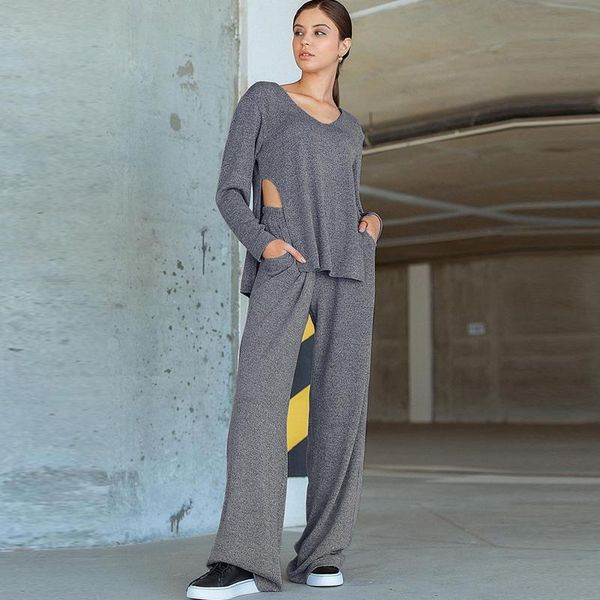 women's two piece pants knitting pantsuit 2 pcs sweatersuits split casual sport suits warm tracksuit outsuit trouser suit jumpsuit, White
women's two piece pants knitting pantsuit 2 pcs sweatersuits split casual sport suits warm tracksuit outsuit trouser suit jumpsuit, White