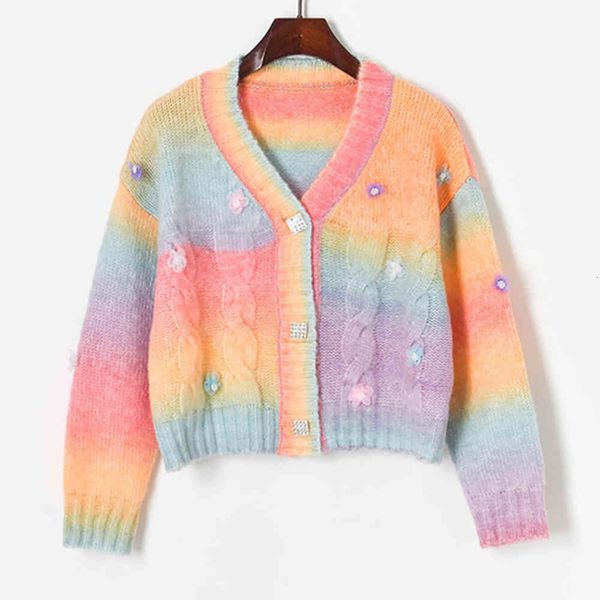 women's sweaters sweet rainbow-rainbow multicolored flower glitter button up mesh sweater short female cardigan long harvest sleeve wit, White;black
women's sweaters sweet rainbow-rainbow multicolored flower glitter button up mesh sweater short female cardigan long harvest sleeve wit, White;black