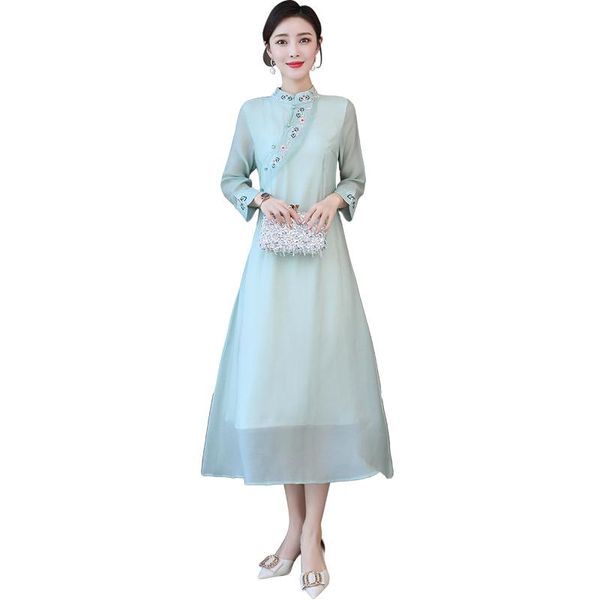 chinese style embroidery women long spring summer cheongsam dresses light green white dress 950 casual, Black;gray
chinese style embroidery women long spring summer cheongsam dresses light green white dress 950 casual, Black;gray