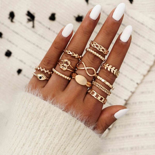 retro devil's eye geometric leaf 8 character 13 piece set ring joint ring g1125, Slivery;golden
retro devil's eye geometric leaf 8 character 13 piece set ring joint ring g1125, Slivery;golden