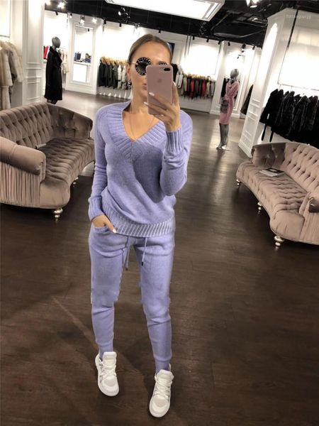 time-limited women's suit fashion v-neck sweater + knitted trousers two-piece pullover casual full length drawstring tracksuits, Gray
time-limited women's suit fashion v-neck sweater + knitted trousers two-piece pullover casual full length drawstring tracksuits, Gray