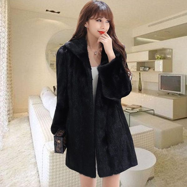 women's fur & faux simulation coat large size imitationwater velvet jacket female long section thick winter nice fashion j11121, Black
women's fur & faux simulation coat large size imitationwater velvet jacket female long section thick winter nice fashion j11121, Black