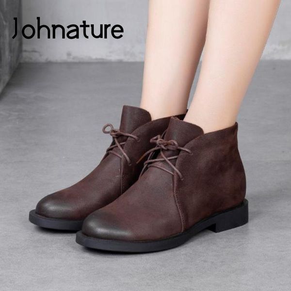 boots johnature ankle women genuine leather lace-up shoes 2021 round toe flat with sewing handmade platform, Black
boots johnature ankle women genuine leather lace-up shoes 2021 round toe flat with sewing handmade platform, Black