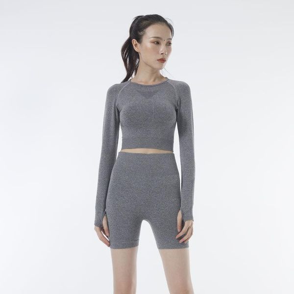 women's tracksuits women sportwear workout suit long sleeve slim back hollow crop high waist fitness shorts tights running set yoga, Gray
women's tracksuits women sportwear workout suit long sleeve slim back hollow crop high waist fitness shorts tights running set yoga, Gray