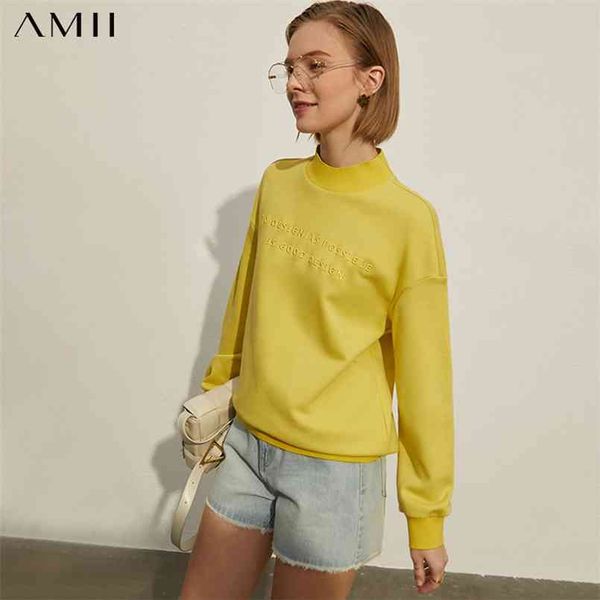 amii minimalism spring fashion embroidery women's hoodies causal solid letter turtleneck pullover women 12140052 210813, Black
amii minimalism spring fashion embroidery women's hoodies causal solid letter turtleneck pullover women 12140052 210813, Black