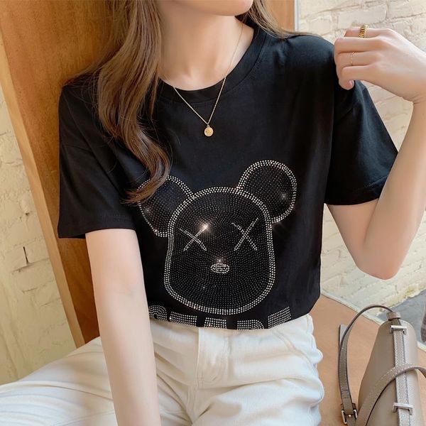 women's t-shirt women summer shirts cotton short sleeve o-neck 2021 office lady t-shirts loose casual clothing diamonds girls, White
women's t-shirt women summer shirts cotton short sleeve o-neck 2021 office lady t-shirts loose casual clothing diamonds girls, White
