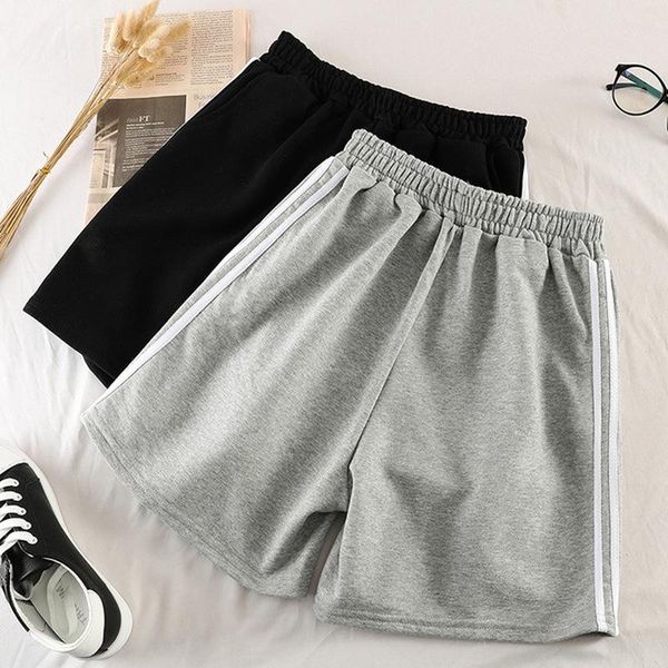 women's shorts summer stripe thin women 100% cotton trousers feminino elastic wasit home loose casual with pocket sa601, White;black
women's shorts summer stripe thin women 100% cotton trousers feminino elastic wasit home loose casual with pocket sa601, White;black