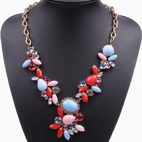 design crystal statement necklace colorful resin gold color chain for elegant women 2021 chains, Silver
design crystal statement necklace colorful resin gold color chain for elegant women 2021 chains, Silver