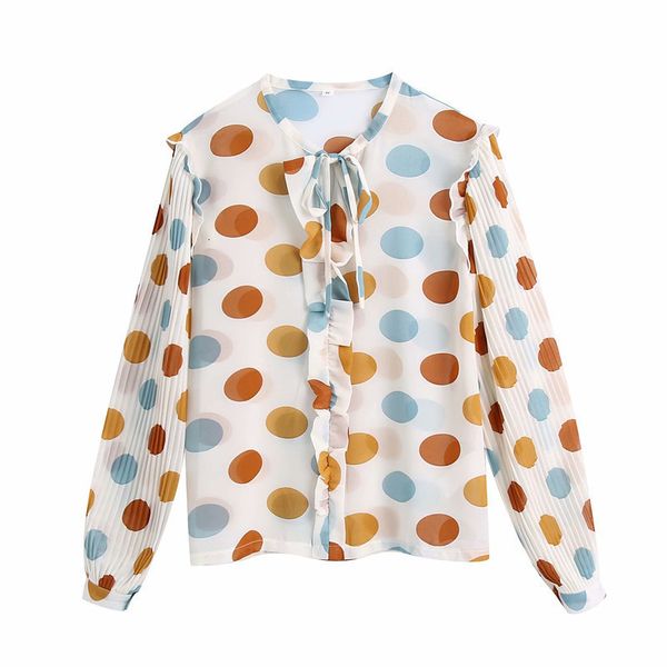 women's blouses & shirts fashion simple casual polka dot printing tie shirt size xs-l qtb5, White
women's blouses & shirts fashion simple casual polka dot printing tie shirt size xs-l qtb5, White