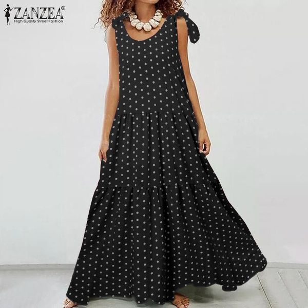 casual dresses stylish polka dot maxi dress women's summer printed sundress 2022 bow ruffle vestidos female sleeveless robe 5xl, Black;gray
casual dresses stylish polka dot maxi dress women's summer printed sundress 2022 bow ruffle vestidos female sleeveless robe 5xl, Black;gray