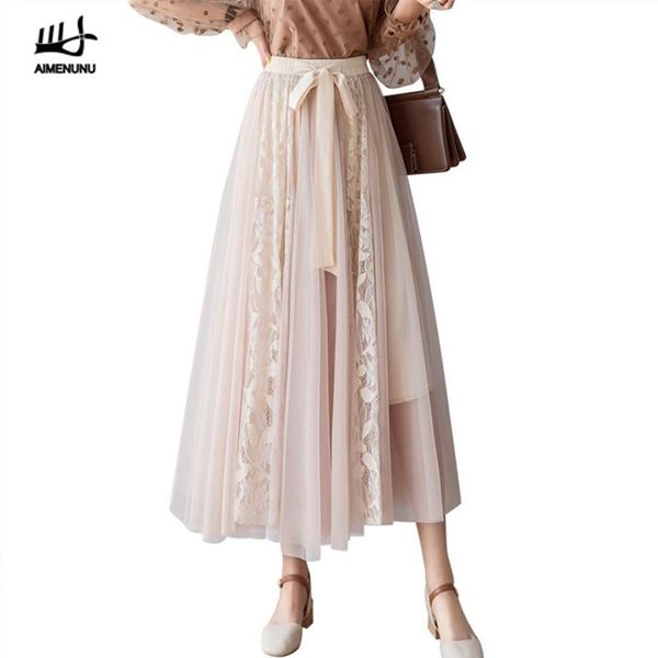 skirts aimenunu patchwork lace long women spring summer elegant elastic high waist a-line mesh ladies, Black
skirts aimenunu patchwork lace long women spring summer elegant elastic high waist a-line mesh ladies, Black
