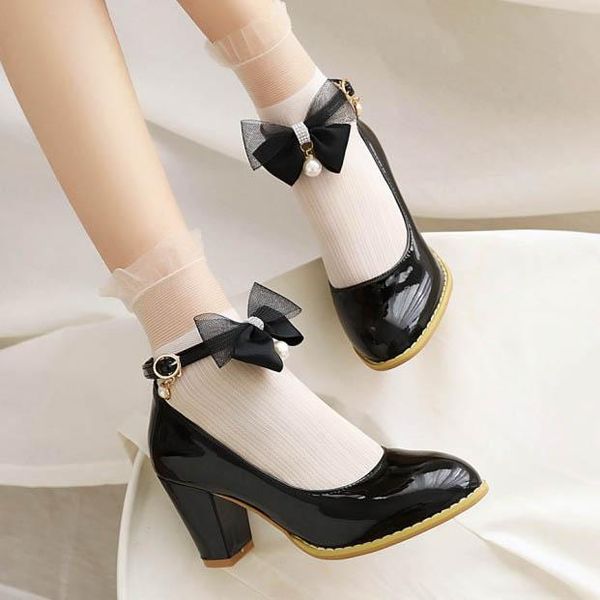 dress shoes eagsity lolita women high heel pumps mary jane ankle bowtie knot pointed toe cosplay party wedding, Black
dress shoes eagsity lolita women high heel pumps mary jane ankle bowtie knot pointed toe cosplay party wedding, Black