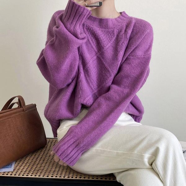 winter fashion ladies sweater women leisure elegant solid color loose female pullovers women's sweaters, White;black
winter fashion ladies sweater women leisure elegant solid color loose female pullovers women's sweaters, White;black