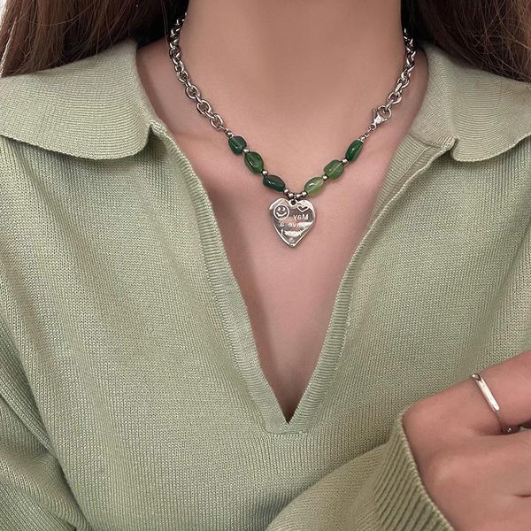 chains fashion titanium steel stone letter love necklace feminine temperament simple sen clavicle chain personality, Silver
chains fashion titanium steel stone letter love necklace feminine temperament simple sen clavicle chain personality, Silver