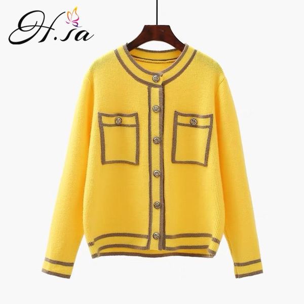 women's knits & tees h.sa 2021 women sweater cardigans elegant jacket o neck pocket knitwear coat yellow knit for, White
women's knits & tees h.sa 2021 women sweater cardigans elegant jacket o neck pocket knitwear coat yellow knit for, White