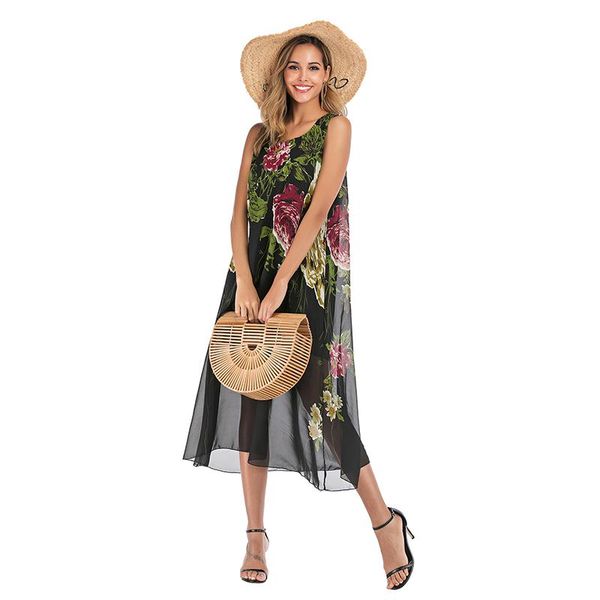casual dresses chiffon white sleeveless korean fashion women dress summer floral ukraine soft girl elegant midi boho beach clothes red 2021, Black;gray
casual dresses chiffon white sleeveless korean fashion women dress summer floral ukraine soft girl elegant midi boho beach clothes red 2021, Black;gray