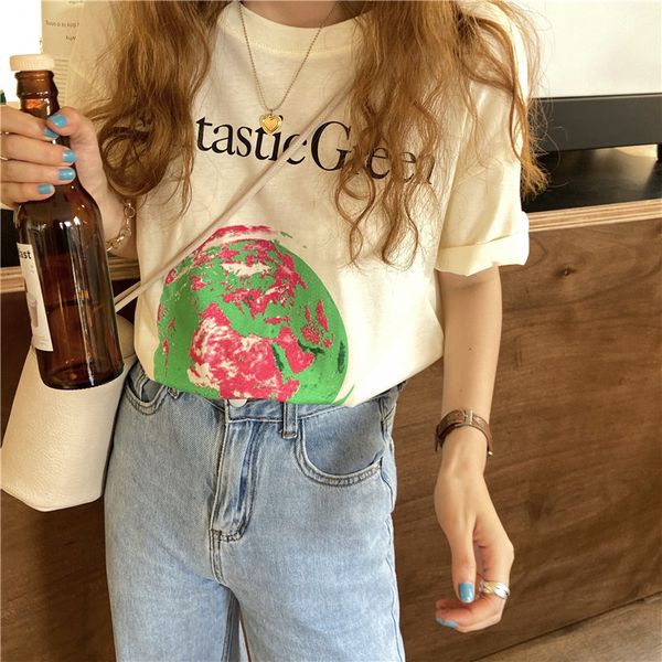 simple letters pattern earth printed causal loose short sleeve cotton o-neck regular college wind women t-shirts 210522, White
simple letters pattern earth printed causal loose short sleeve cotton o-neck regular college wind women t-shirts 210522, White