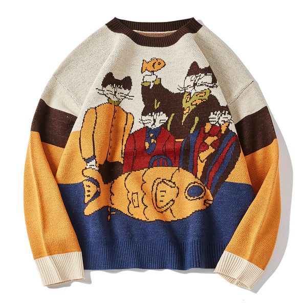 men's sweaters male and female sweater with large knitted or crocheted, funny, printed cartoons, round collar, street clothes, unisex,, White;black
men's sweaters male and female sweater with large knitted or crocheted, funny, printed cartoons, round collar, street clothes, unisex,, White;black