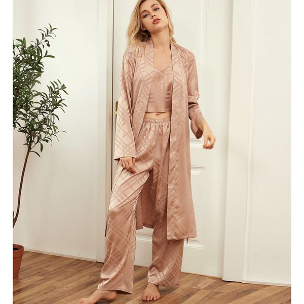 yaoting women's pajamas silk suspender robe three piece ice silk home suit stz2055, Black;red
yaoting women's pajamas silk suspender robe three piece ice silk home suit stz2055, Black;red