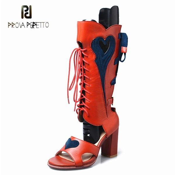 prova perfetto genuine leather mixed color cross tied gladiator sandals women summer boots heart patten high heel dress shoes, Black
prova perfetto genuine leather mixed color cross tied gladiator sandals women summer boots heart patten high heel dress shoes, Black