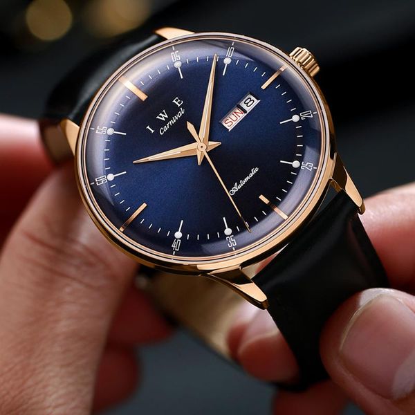 wristwatches carnival men mechanical watch automatic miyota movement leather waterproof sports date wristwatch, Slivery;brown
wristwatches carnival men mechanical watch automatic miyota movement leather waterproof sports date wristwatch, Slivery;brown