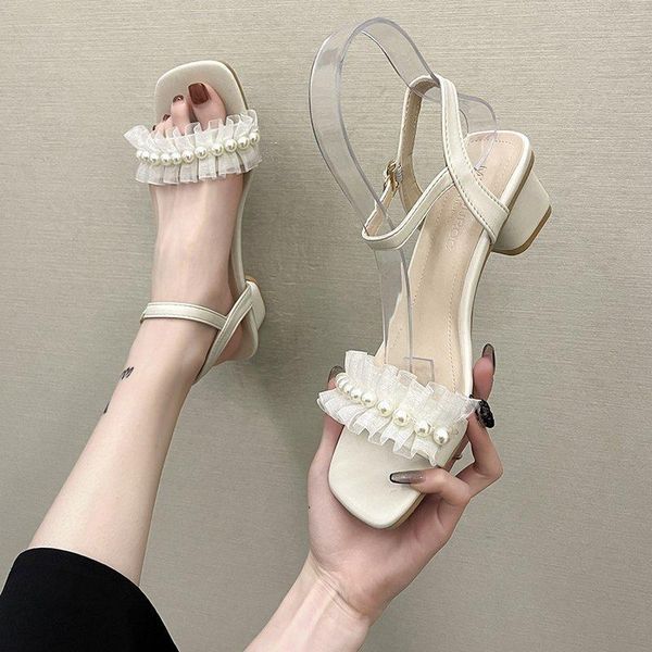 pearl high heel sandals women square thick shoes summer open toe heels beige mujer dress, Black
pearl high heel sandals women square thick shoes summer open toe heels beige mujer dress, Black