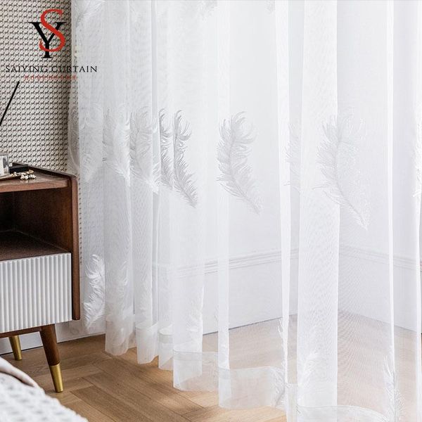 modern white feather embroidered tulle curtains for bedroom window treatments 3d sheer voile curtain living room drapes &
modern white feather embroidered tulle curtains for bedroom window treatments 3d sheer voile curtain living room drapes &