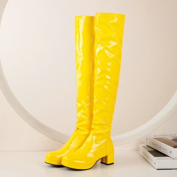 winter long over the knee boots ladies high heel thigh high boots patent leather women platform knight boots square heel, Black
winter long over the knee boots ladies high heel thigh high boots patent leather women platform knight boots square heel, Black