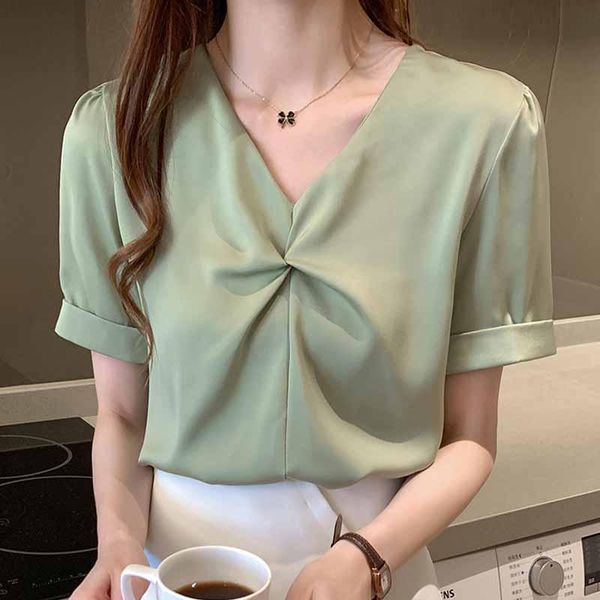 women's blouses & shirts blouse women 2021 v-neck chiffon shirt summer short sleeve blusas mujer d309, White
women's blouses & shirts blouse women 2021 v-neck chiffon shirt summer short sleeve blusas mujer d309, White