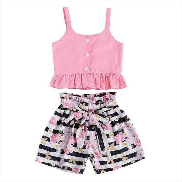 1 6y lovely infant baby girls clothes sets single breasted sleeveless vest floral striped shorts 2pcs, White
1 6y lovely infant baby girls clothes sets single breasted sleeveless vest floral striped shorts 2pcs, White