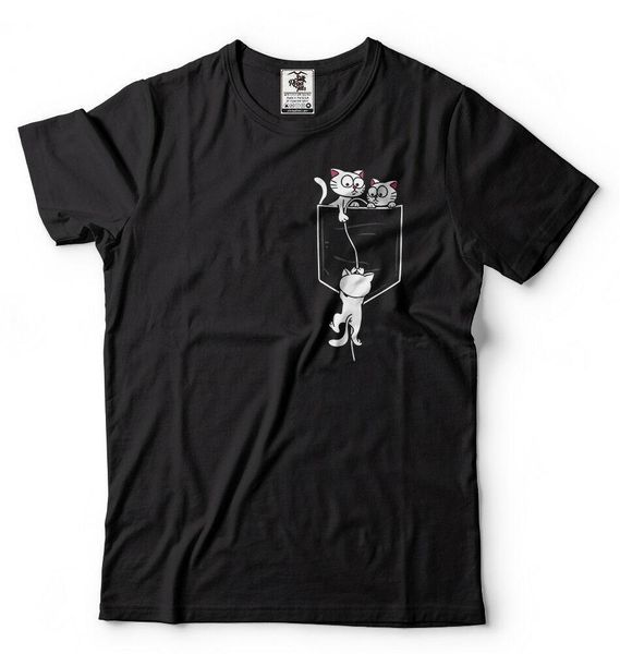 pocket cat t-shirt funny cat pet lover tee shirt birthday gift pocket tee, White;black 
pocket cat t-shirt funny cat pet lover tee shirt birthday gift pocket tee, White;black