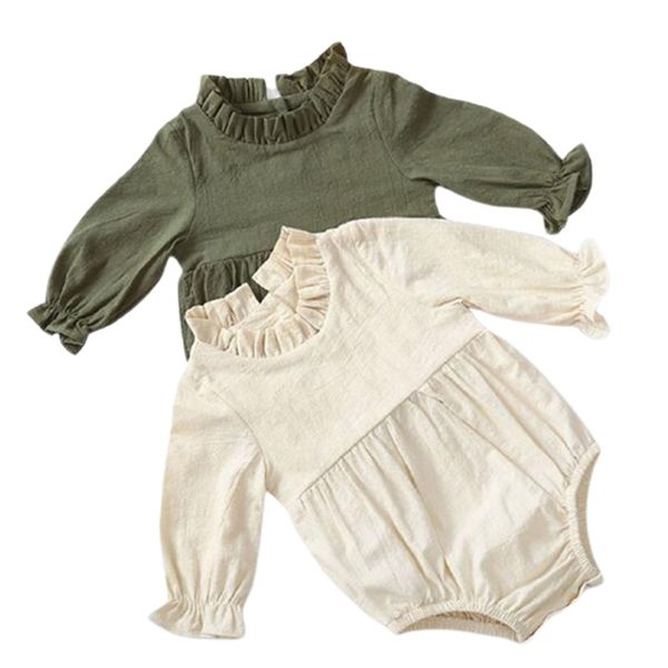 autumn spring clothes born boy ruffle baby girl long sleeve pure color rompers 210417, Blue 
autumn spring clothes born boy ruffle baby girl long sleeve pure color rompers 210417, Blue