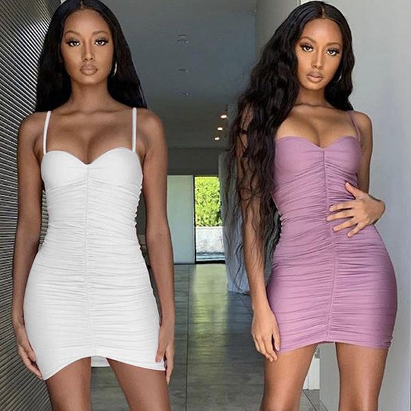 spaghetti strap ruched woman dress elegant backless bodycon white vestidos club party 2021 spring summer mini dresses femme robe casual, Black;gray
spaghetti strap ruched woman dress elegant backless bodycon white vestidos club party 2021 spring summer mini dresses femme robe casual, Black;gray