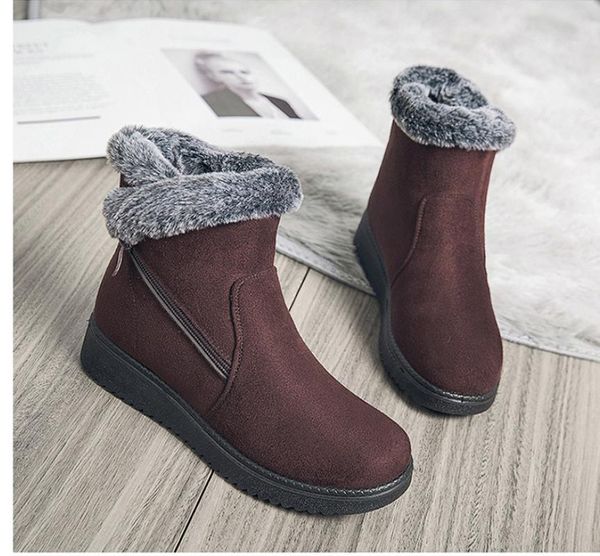 boots snow women winter warm fur ladies buckle platform wedge fashion ankle boot female comfort casual shoes plus size, Black 
boots snow women winter warm fur ladies buckle platform wedge fashion ankle boot female comfort casual shoes plus size, Black